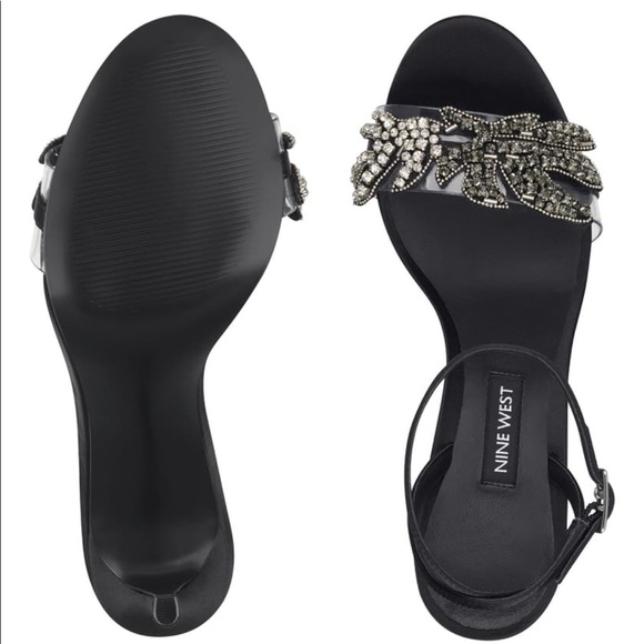 Nine West Black Ankle Strap Heel embellished - Picture 10 of 10